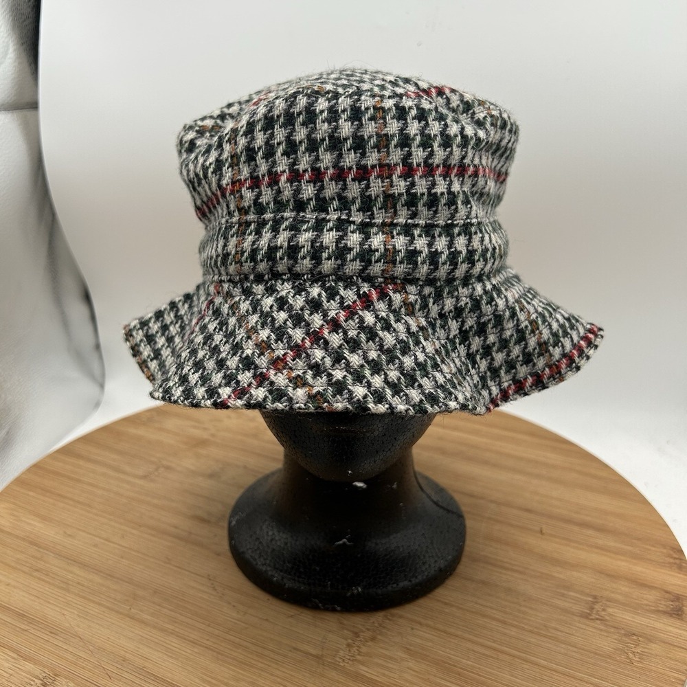 Cotswold Woollen Weavers Ladies‎ Hat 100% Wool Small Houndstooth Green Red Black